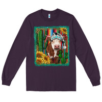 Plum Western Christmas Cow Long Sleeve Tee - RanaPortraitStore