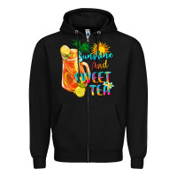 Black sunshine and sweet tea Zipper Hoodie - texasbilliewilder