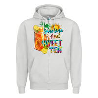 Dove Grey sunshine and sweet tea Zipper Hoodie - texasbilliewilder