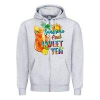 Heather Grey sunshine and sweet tea Zipper Hoodie - texasbilliewilder