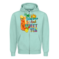 Seafoam sunshine and sweet tea Zipper Hoodie - texasbilliewilder