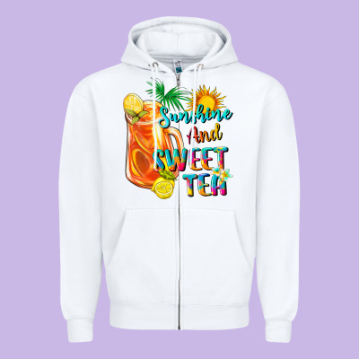 Sunshine And Sweet Tea Zipper Hoodie Designed By Texasbilliewilder