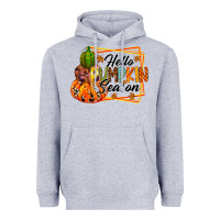 Heather Grey hello pumpkin season Heavyweight Hoodie - RacoonDesign