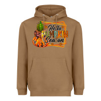 Toasted Coconut hello pumpkin season Heavyweight Hoodie - RacoonDesign
