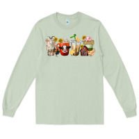 Matcha farm animals coffee cups Long Sleeve Tee - texasbilliewilder