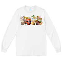White farm animals coffee cups Long Sleeve Tee - texasbilliewilder