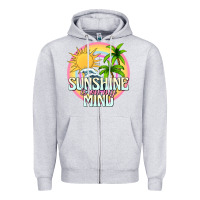 Heather Grey sunshine is on my mind Zipper Hoodie - texasbilliewilder