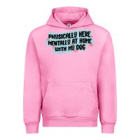 Fuchsia Pink physically here mentally at home with my dog Urban Hoodie - MaliasSmallBusiness