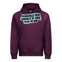 Mauve Wine physically here mentally at home with my dog Urban Hoodie - MaliasSmallBusiness