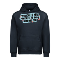 Navy physically here mentally at home with my dog Urban Hoodie - MaliasSmallBusiness