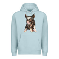 Blue Mist baby berkshire pig Premium Hoodie - LillyAllenDesigns