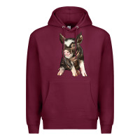 Burgundy baby berkshire pig Premium Hoodie - LillyAllenDesigns