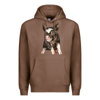 Chestnut baby berkshire pig Premium Hoodie - LillyAllenDesigns