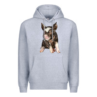 Heather Grey baby berkshire pig Premium Hoodie - LillyAllenDesigns