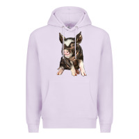 Lilac baby berkshire pig Premium Hoodie - LillyAllenDesigns