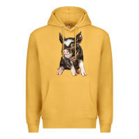 Mustard baby berkshire pig Premium Hoodie - LillyAllenDesigns