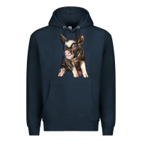 Navy baby berkshire pig Premium Hoodie - LillyAllenDesigns