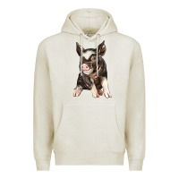 Oatmeal Heather baby berkshire pig Premium Hoodie - LillyAllenDesigns