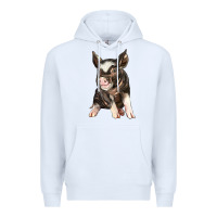 White baby berkshire pig Premium Hoodie - LillyAllenDesigns