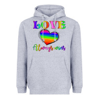 Heather Grey love always wins Heavyweight Hoodie - HRA Design Shop