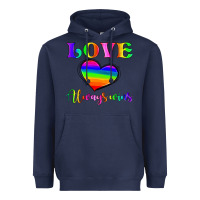 Navy love always wins Heavyweight Hoodie - HRA Design Shop