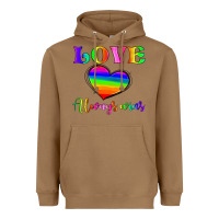 Toasted Coconut love always wins Heavyweight Hoodie - HRA Design Shop
