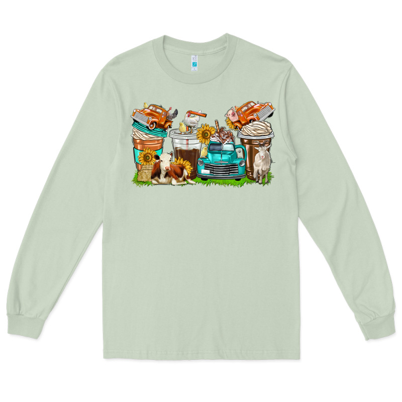 Farm Truck Coffee Cups Long Sleeve Tee by texasbilliewilder | Teevron