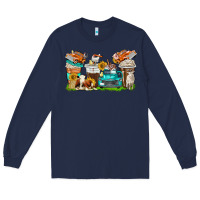 Navy farm truck coffee cups Long Sleeve Tee - texasbilliewilder