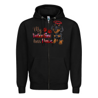 Black my valentine has paws Zipper Hoodie - RanaPortraitStore