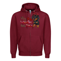 Burgundy my valentine has paws Zipper Hoodie - RanaPortraitStore