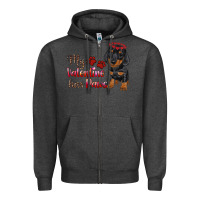 Charcoal Heather my valentine has paws Zipper Hoodie - RanaPortraitStore