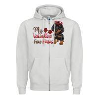 Dove Grey my valentine has paws Zipper Hoodie - RanaPortraitStore