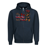 Navy my valentine has paws Zipper Hoodie - RanaPortraitStore