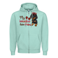 Seafoam my valentine has paws Zipper Hoodie - RanaPortraitStore