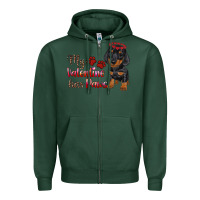 Sports Green my valentine has paws Zipper Hoodie - RanaPortraitStore