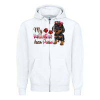 White my valentine has paws Zipper Hoodie - RanaPortraitStore