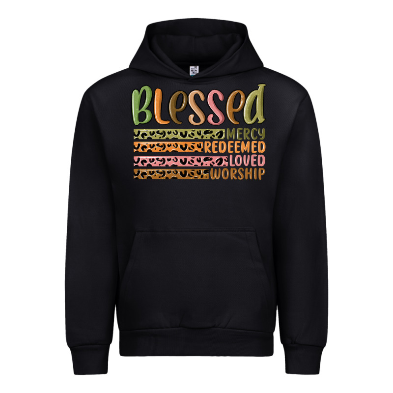 Retro Blessed Redeemed Quotes Urban Hoodie by MaliasSmallBusiness | Teevron