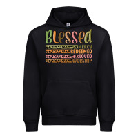 Black retro blessed redeemed quotes Urban Hoodie - MaliasSmallBusiness