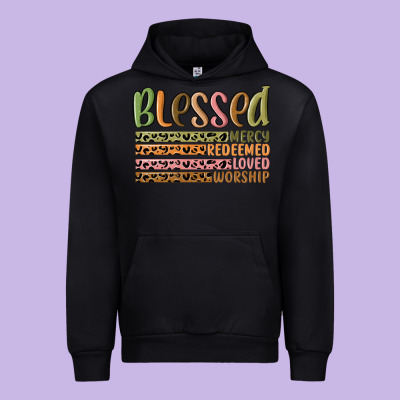 Retro Blessed Redeemed Quotes Urban Hoodie Designed By Maliassmallbusiness