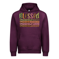 Mauve Wine retro blessed redeemed quotes Urban Hoodie - MaliasSmallBusiness