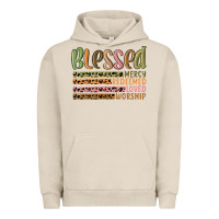 Pigment French Oak retro blessed redeemed quotes Urban Hoodie - MaliasSmallBusiness
