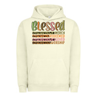 Pigment Pistachio retro blessed redeemed quotes Urban Hoodie - MaliasSmallBusiness