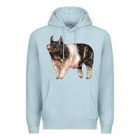 Blue Mist hampshire pig Premium Hoodie - LillyAllenDesigns