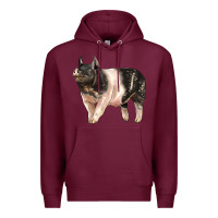 Burgundy hampshire pig Premium Hoodie - LillyAllenDesigns