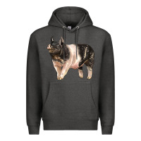 Charcoal Heather hampshire pig Premium Hoodie - LillyAllenDesigns