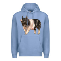 Colony Blue hampshire pig Premium Hoodie - LillyAllenDesigns