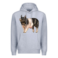 Heather Grey hampshire pig Premium Hoodie - LillyAllenDesigns