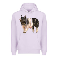 Lilac hampshire pig Premium Hoodie - LillyAllenDesigns