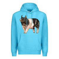 Ocean Blue hampshire pig Premium Hoodie - LillyAllenDesigns