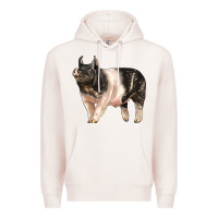 Pale Pink hampshire pig Premium Hoodie - LillyAllenDesigns